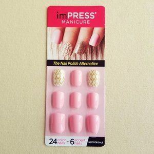 imPRESS Pink/Gold Press-on Nails (1 Set)